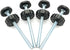Baby Gate Extender - 4 Pack Baby and Pet Safety Stair Gate Threaded Spindle Rods with Wall Protector (Round-Black)