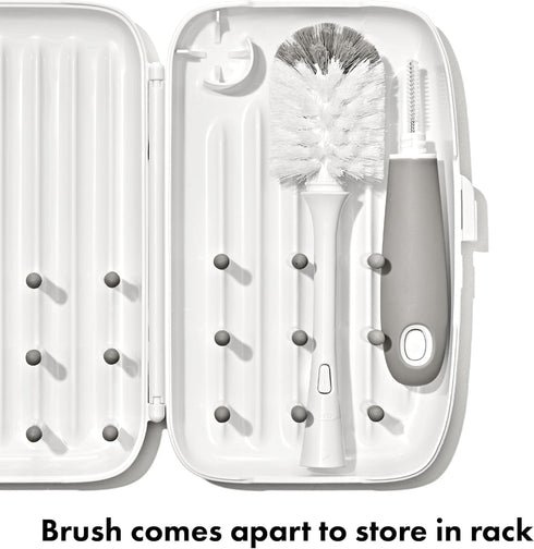 OXO Tot Compact Travel Drying Rack with Bottle Brush - Gray