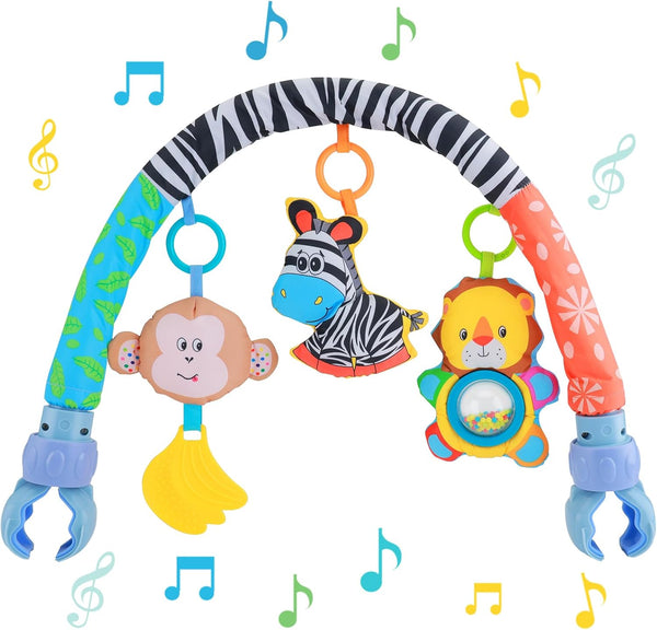 Car Seat Toys for Babies 0-6 Months,Baby Stroller Activity Arch Toys for