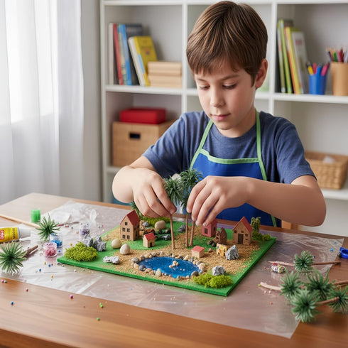 Ymeibe 15-Pack 4-6.3 Miniature Palm Trees | Tropical Coconut Model Trees with Flexible Stems | Diorama Decor, Train