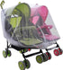 Twin Baby Stroller Full Cover Mosquito Netting, Breathable Mesh Drawstring for Infants, White