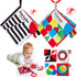hahaland Baby Books 0-6 Months - 2PCS Infant Toys, Tummy Time High Contrast Visual Development Sensory Baby Book