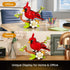 Set, JAKI Northern Cardinal Building Red Birds with Flower Camellia for Adults, Red Cardinal Model for Bird Lovers
