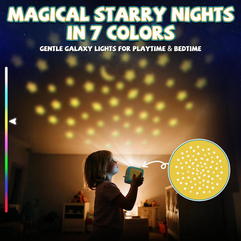 3+ Story Projector for Kids, Story Machine with Early Learning, Music, Night Sky Lights, Storybook Projector, Moonlight