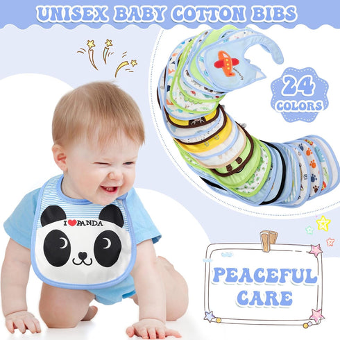 HooLing 24 Pack Waterproof Baby Bibs