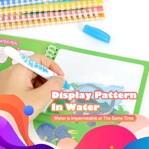 CMTOOP 5 Pack Reusable Water Coloring Book for Toddlers, Water Doodle Book Toys, Paint with Water Books,Mess-Free