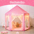 Princess Tent for Girls Indoor with Rug and Star Lights, Pink Play Tent for Kids, Castle Playhouse