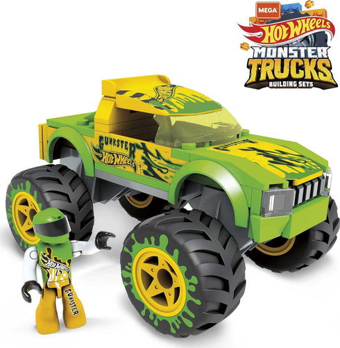 MEGA Hot Wheels Gunkster Monster Truck Building Set Toy Car with Micro Figure Driver, 69 Pieces Gift Set