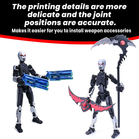 MIGESS T13 Set, 3D T13, Dummy 13 13,t13 Action Figure Printed Toy Titan Action Figure AccessoriesDeath Cape, Skeleton