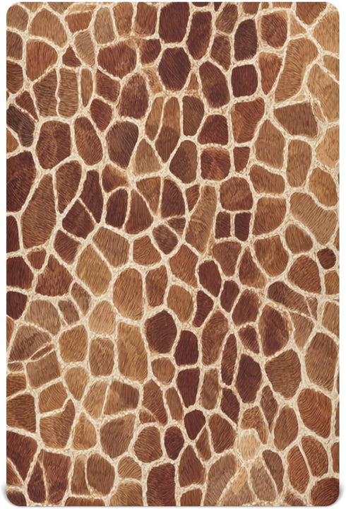 Pigsaly Crib Sheets Vintage Brown Giraffe Skin Baby Sheet for Standard Crib Mattress