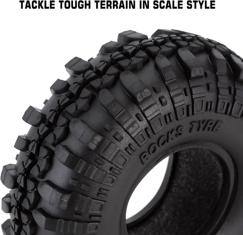 INJORA RC Tires 1.9inch, 4Pcs RC Rubber Tyre Set for 1:10 RC Crawler Axial SCX10 and Tamiya