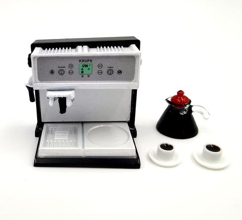 1:12 Dollhouse Miniature Coffee Machine, Simulation Coffee Maker with Coffee Pot for Kids Indoor Play