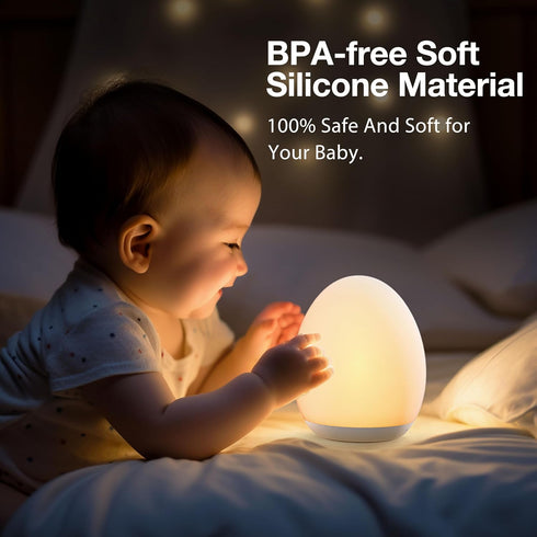 Night Light for Kids by JolyWell - Baby Egg Light with 7 Colors Changing Mode & Stepless Dimming