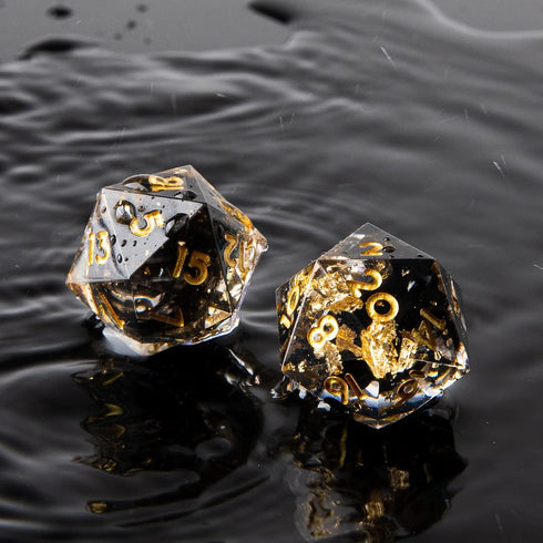 YEMEKO D20 22mm, 20 Single Dice - Sided D&D Dice for Dungeons and Dragons, DND Dice with Resin Sharp Edge, Handmade