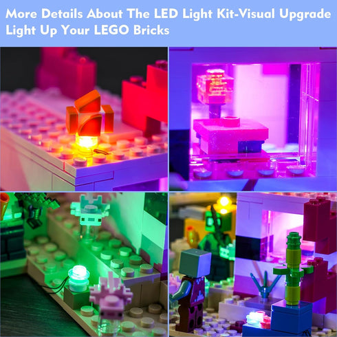 LED Light Kit for Lego The Axolotl House 21247, Minecraft Lighting Set Compatible with Lego 21247 (No Lego Model)