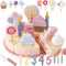 Birthday Party Cake Toys, Wooden Play Food Set for Kids Toddlers, Play