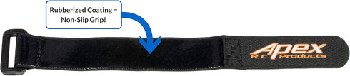 Apex RC Products 5 Pack 20mm x 200mm HD Rubberized Non-Slip Battery Straps