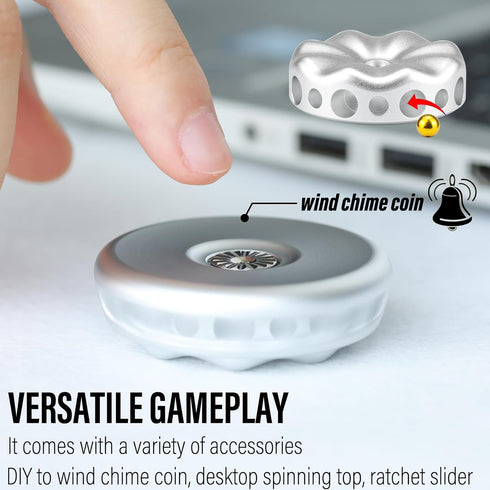 FREELOVE Flower Design Metal Fidget Spinners for Adults, Premium Silent Bearing, DIY Expand to Wind Chime Coin, Desktop