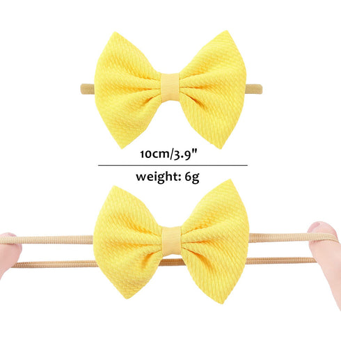 Cinaci 30 Pack Super Stretchy Nylon Hair Bands with Solid Bow Accessories for Baby Girls, Infants, Toddlers, Kids, Teens