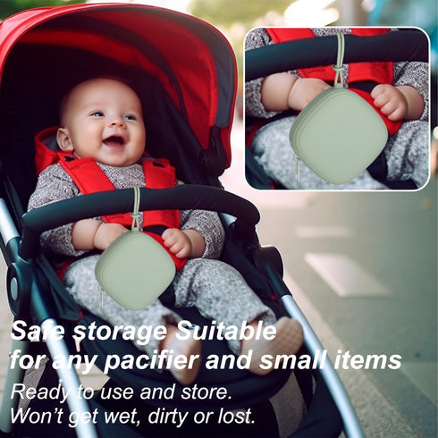 2 Pack Silicone Pacifier Holder Case, Portable Pacifier Case For Diaper Bag, BPA Free Newborn Baby Pacifiers Silicone