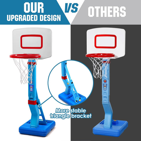 SUPER JOY Toddler Basketball Hoop - Height Adjustable Kids Basketball Hoop for Indoor Outdoor Play, Portable Goal