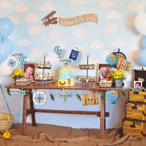 Yaaaaasss! Let The Adventure Begin Centerpieces, Travel Themed Sticks, Bon Voyage Props Set of 21 for Parties