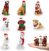8Pcs Christmas Dog Figurines Playset - Realistic Detailed Dog Decorations for Christmas Birthday Gift Cake Toppers