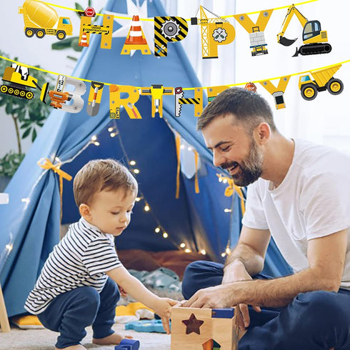 Set Construction Birthday Party Supplies Banner, Construction Party Supplies Decoration for Birthday Party, for Boys