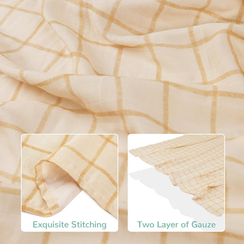 47 47 inches, HECCEI Muslin Swaddle Blanket - Large Baby Muslin Blanket x Breathable & Soft Gender Neutral Receiving