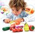 CARLORBO 2 Wooden Play Food for Kids Kitchen - Toys Food Vegetables and Fruit for Year Old Boys Girls Role Pretend Play