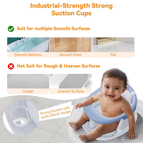 TOSGN 6 360 Baby Bath Seat for Babies Months & Up - Protection Bath Seats for Babies Sitting Up | Baby Bath Chair