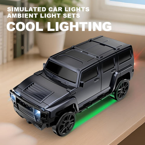 BEACONDESI 1:64 4WD 2.4GHz Desktop RC Drift Muscle Truck, Proportional Steering & Rig Gun Remote Car, Type-C Fast
