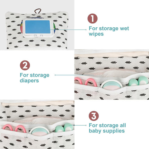 KDUPUP Baby Diaper Bag, Organizer Travel Wet Wipes Dispenser Holder, Reusable Baby Wipe Case Carrying Pouch, Portable