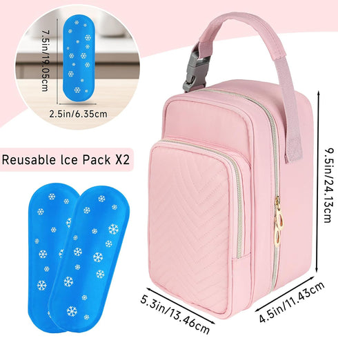 ZIOZERTT Pack,Portable Breastmilk Cooler Travel bag with Ice Breastmilk Cooler Bag with Buckle Handle,Insulated
