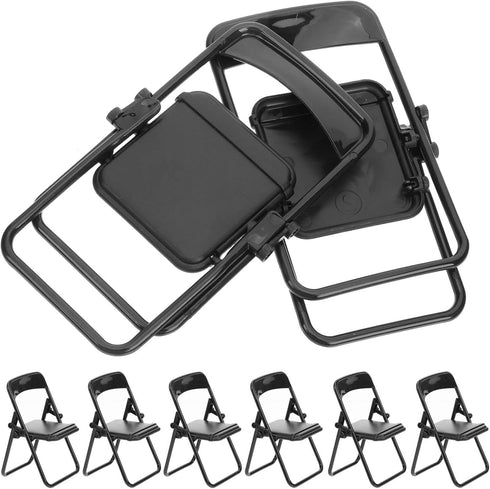 Gadpiparty 36 Pieces Mini Foldable Chairs, 1/6 Scale Plastic Dollhouse Furniture for Doll Decoration