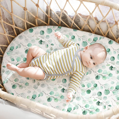Gllquen Baby Bassinet Sheets 4 Pack, Breathable Fitted Mattress Sheet, Floral Pattern for Baby Boy Girls