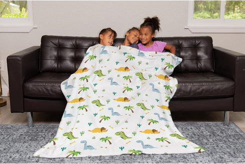 SqtmuHLuo 60x80inch Dinosaur Kids Baby Blanket for Boys Girls Dinosaur Cactus Palm Flannel Fleece Nursery Bed Blankets