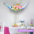 Stuffed Animals Hammock - Kids Toy Storage with LED Light Unicorn Castle Plush Organizer for Nursery