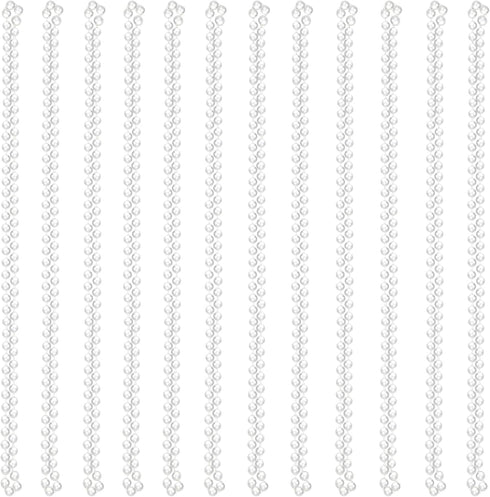 Hicarer 24 Pcs White Faux Pearl Necklaces, Bulk White Beaded Necklaces 31.5 Inch for Women Girls