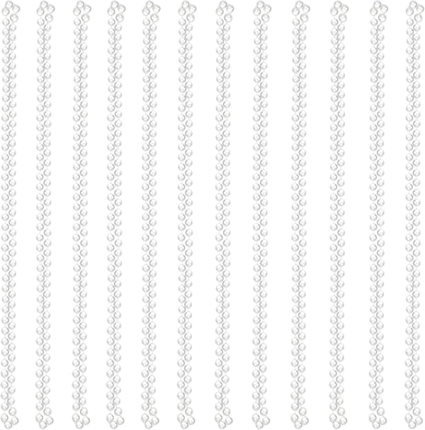 Hicarer 24 Pcs White Faux Pearl Necklaces, Bulk White Beaded Necklaces 31.5 Inch for Women Girls