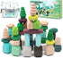 40 PCS Wooden Stacking Rocks Building Blocks, Forest Theme Sensory Learning Montessori Toys for Kids