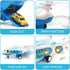 CUTE STONE Toy Airplane with Smoke, Sound and Light, Friction Powered Airplane with Mini Cars, Great Gift