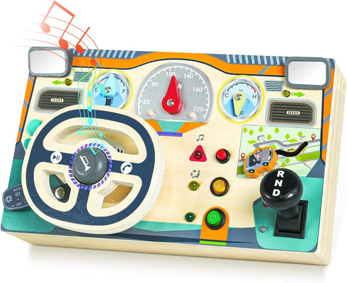 Busy Board Montessori Toys for 1 2 3 Year Old, Wooden Toddler