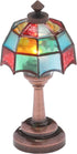 Mini dollhouse table accent tiffany lamp, LED miniature lighting for dolls house decor, functional light accessories