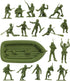 BMC Marx Plastic Army Men US Soldiers, 31pc OD Green WW2 Figures, Made in USA