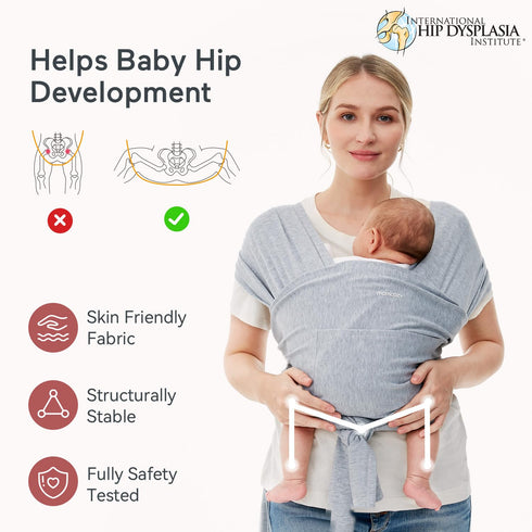 Momcozy 8-35 lbs, Baby Wrap Carrier, Easy to Wear Infant Carrier Slings, Lightweight Hands Free Baby Sling, Adjustable