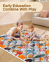 74x50 Jaobeem Baby Play Mats for Floor, Foldable Playpen Mat Grey, Thicken Cushioning Padding Playmate for Baby