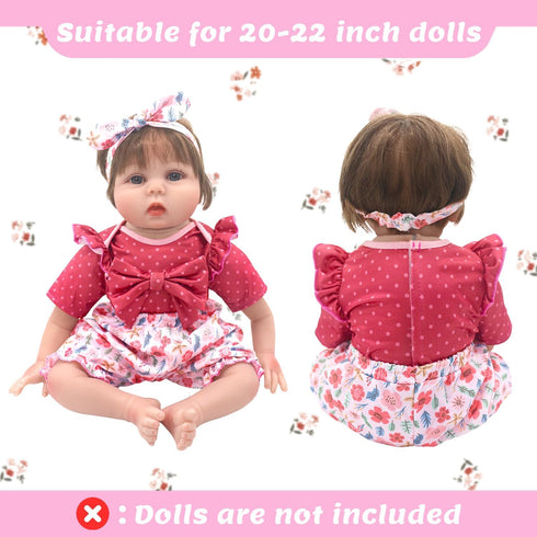 20-22 Inch 2 Set 20 Inch 7 ECORELF Reborn Doll Clothes for Dolls, Baby Doll Clothes Accessories Pcs Include Dress Coat