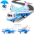 iHaHa Spray Airplane Toys for Boys and Girls, Large Cargo Airplane with 6 Construction Vehicles and Play Mat