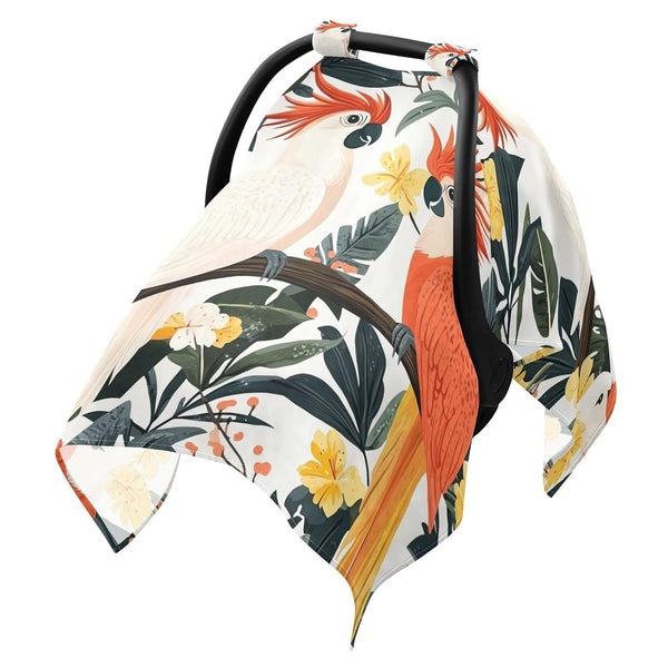 Dalzium Hawaiian Cockatoo Car Seat Cover Baby, Carseat Canopy Cover for Girl Boy,